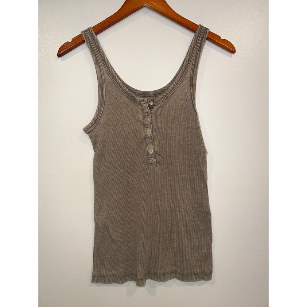 Aerie Womens‎ Y2K Tank Top Medium Real Soft Boho Cottagecore Indie Snap Buttons